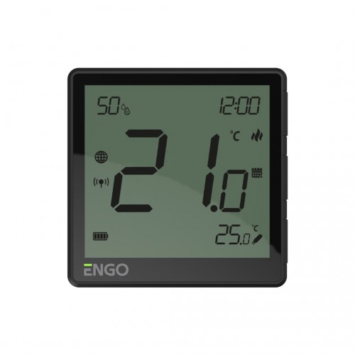 ENGO, безжичен цифров термостат със ZigBee, вградена батерия, захранване с Type-C 5V DC, черен