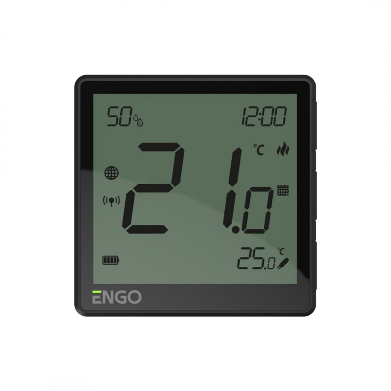ENGO, безжичен цифров термостат със ZigBee, вградена батерия, захранване с Type-C 5V DC, черен - цена: 323.75лв. (165.53€)
