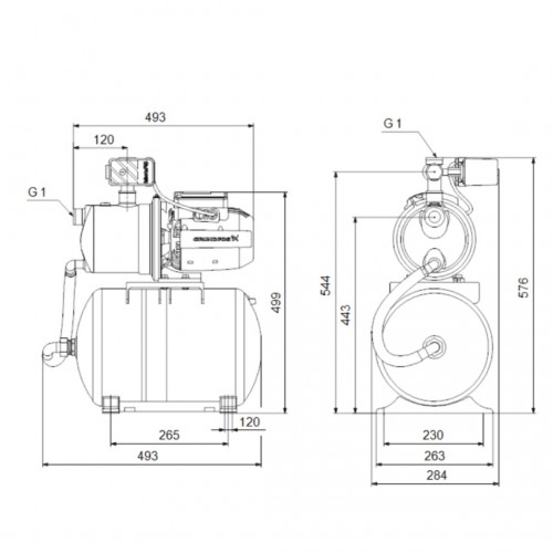 Grundfos, помпа JP 3-42 PT-H 1X230V 50HZ 1,5M SCHUKO HU