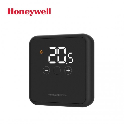 Honeywell, термостат DT4R безжичен, с приемник, черен @А