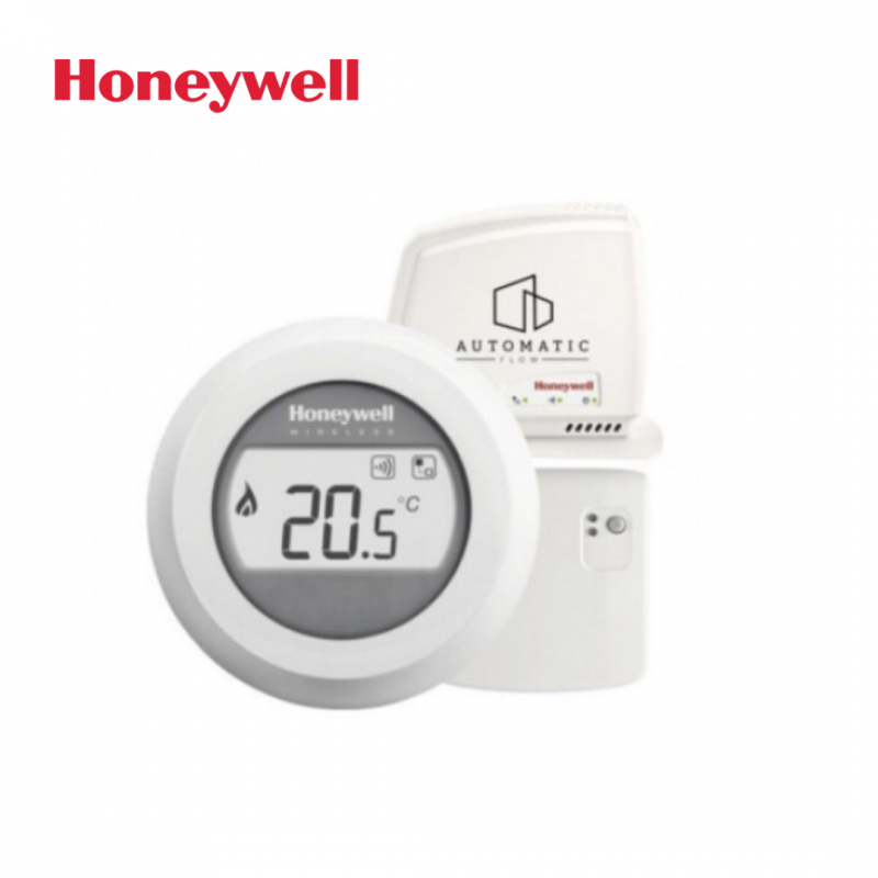 Honeywell, Round T87 кит безж. термостат с моб. достъп T87RF+рел. блок BDR91+WiFi гейтуей RFG100 - цена: 602.16лв. (307.88€)