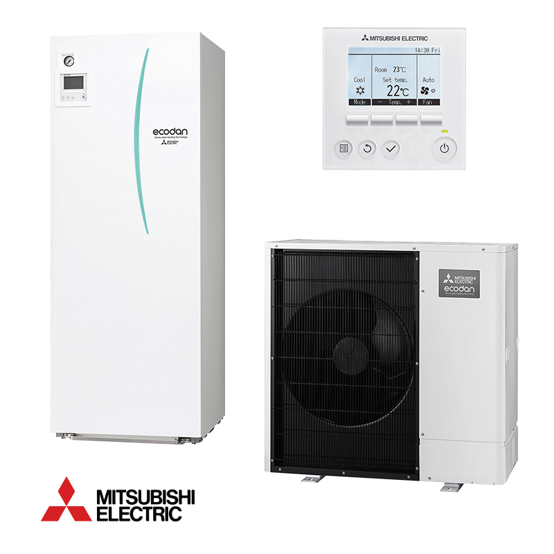 Tермопомпа с водосъдържател Mitsubishi Ecodan ERST20D-VM2D + PUHZ-SHW80VAA - Zubadan - цена: